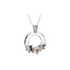 Burren Collection Sterling Silver Pendant with 1, 9ct. Rose Gold Burren Flower