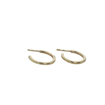Jewellery 9ct Yellow Gold Handmade Hoop Earrings