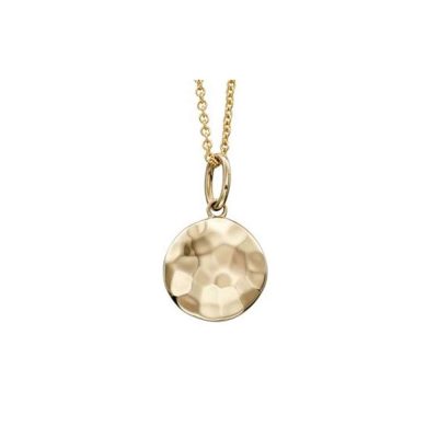 Jewellery 9ct Yellow Gold Hammered Disc