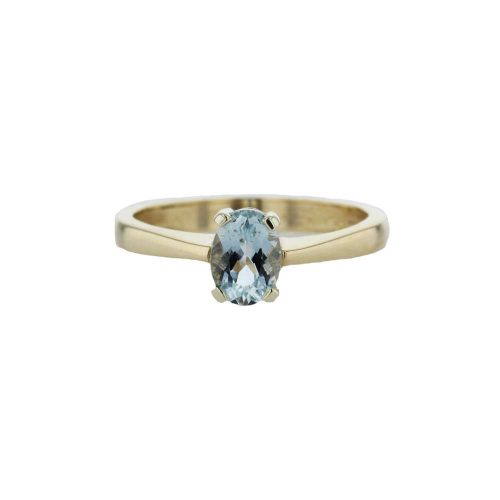 Dress Rings 9ct. Yellow Gold Ring with Aquamarine