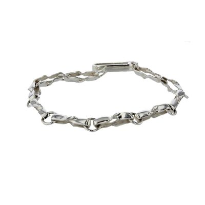 Bracelets Handmade Sterling Silver Twist Link Bracelet