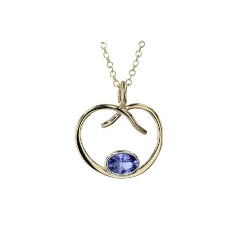 Gold Pendants Heart Shaped Tanzanite Pendant in 9ct Gold