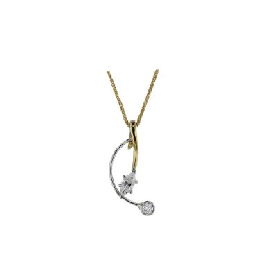 Jewellery 18ct. Yellow Gold Marquise & Bezel set Diamond Pendant