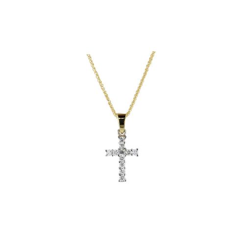 Crosses & Medals Handmade Diamond Cross, 18ct Yellow Gold