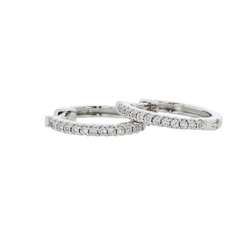 Jewellery Diamond Hoop Earrings set in 9ct. White Gold