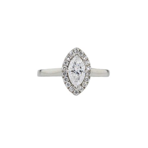 Rings Platinum and Marquise Cut Diamond Engagement Ring