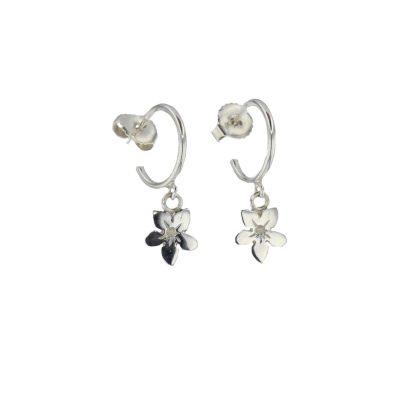 Burren Collection Sterling Silver Burren Flower Hoop Earrings