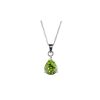 Gold Pendants Pear Shaped Peridot Solitaire Pendant in White Gold