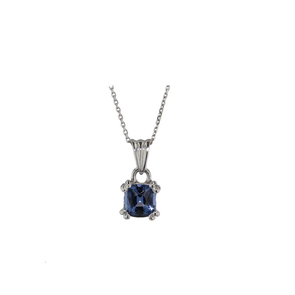 Jewellery 1.53ct Blue Spinel Pendant in White Gold