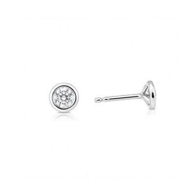 18ct White Gold Bezel set 0.30ct Diamond Earrings