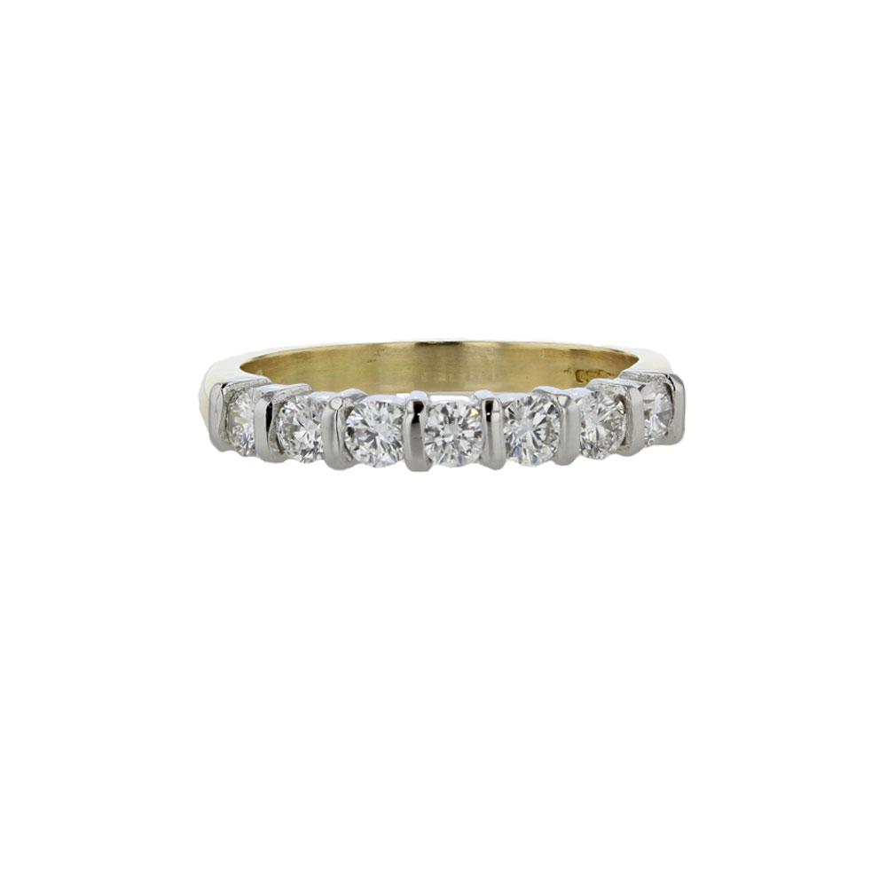 Eternity Rings 18ct Yellow Gold Diamond Eternity Ring with Platinum Setting