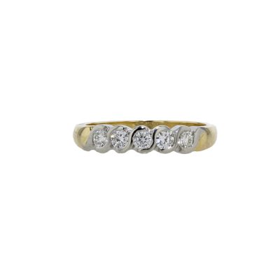 Eternity Rings Diamond Wave Eternity Ring set in Platinum, 18ct Yellow Gold Band