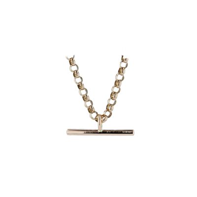 9ct Rose Gold Round Link Chain and T-Bar