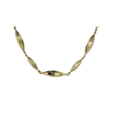 Jewellery 9ct Yellow Gold Textured Oblong Link Chain