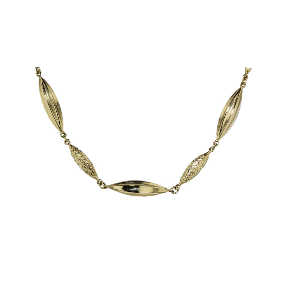 Chains & Necklaces 9ct Yellow Gold Textured Oblong Link Chain