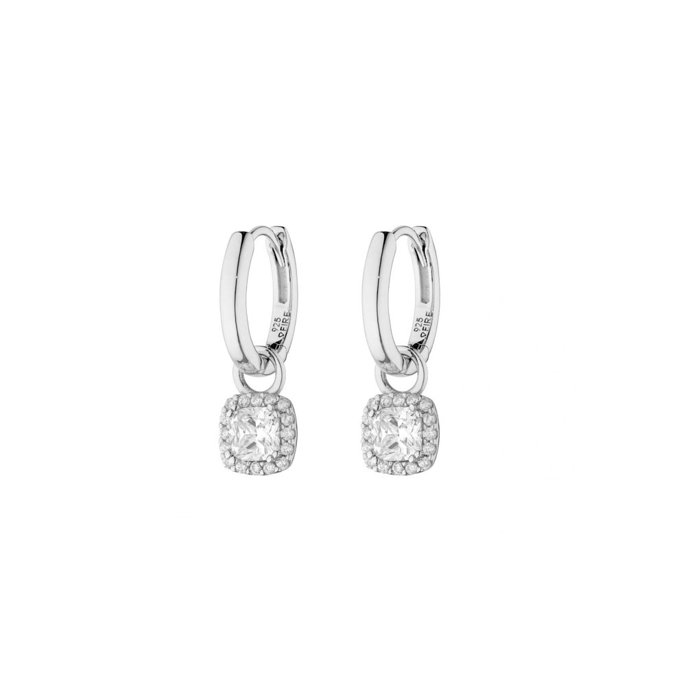 Jewellery Hoop Earrings with Zirconia Cluster