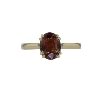 Diamond Rings 2.12ct Cognac Oval Sapphire Ring