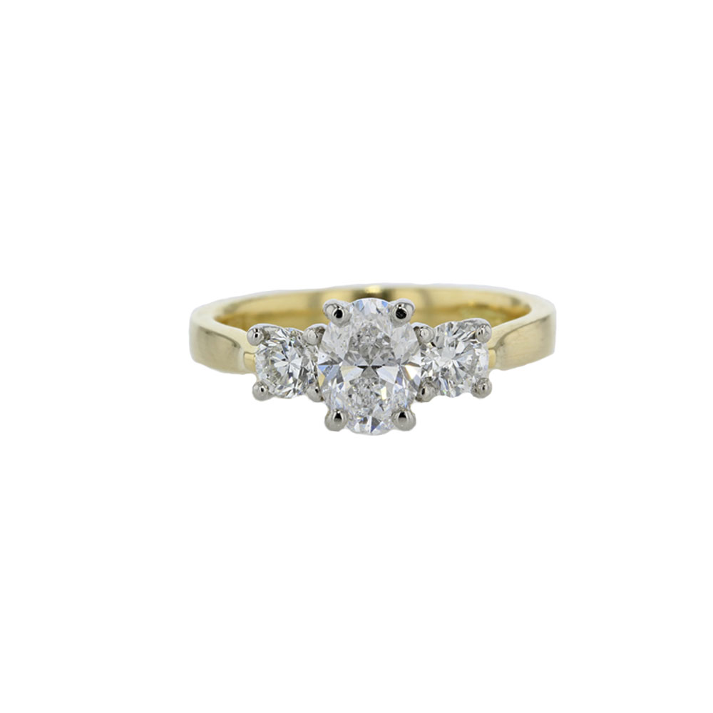 Engagement Rings Trilogy – 3 Stone 18ct Yellow Gold Diamond Ring