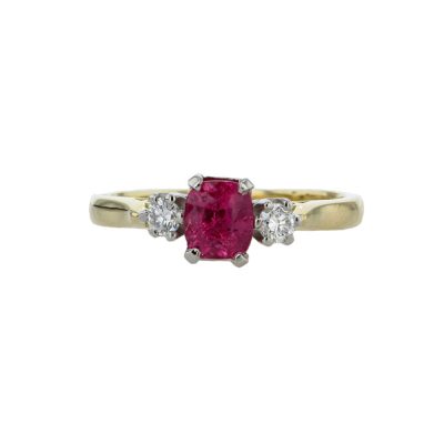 Diamond Rings 1.12ct Spinel & Diamond Ring in 18ct. Yellow Gold