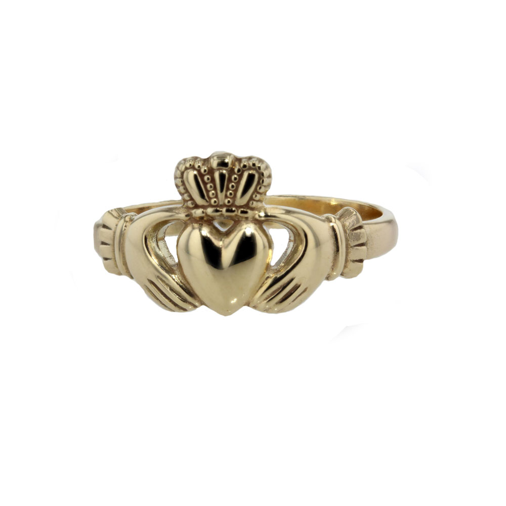 Gents Jewellery 9ct Yellow Gold Gents Claddagh Ring