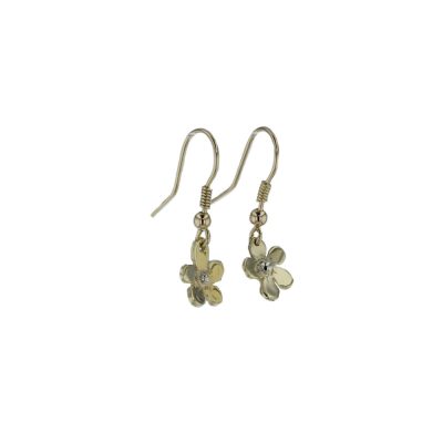 Burren Collection 9ct. Yellow Gold Drop Burren Flower Earrings