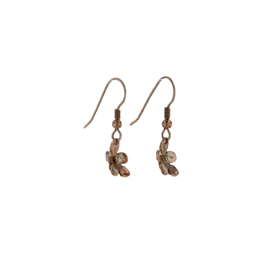 Burren Collection 9ct. Rose Gold Drop Burren Flower Earrings