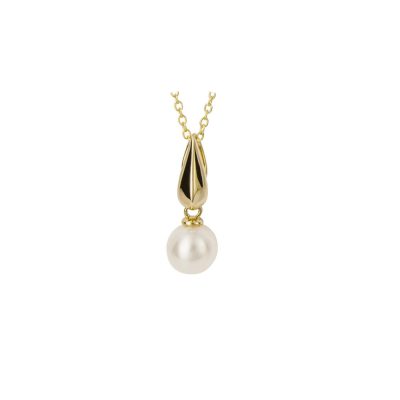 Gold Pendants 9ct Gold & Freshwater Pearl Fine Tapered Pendant