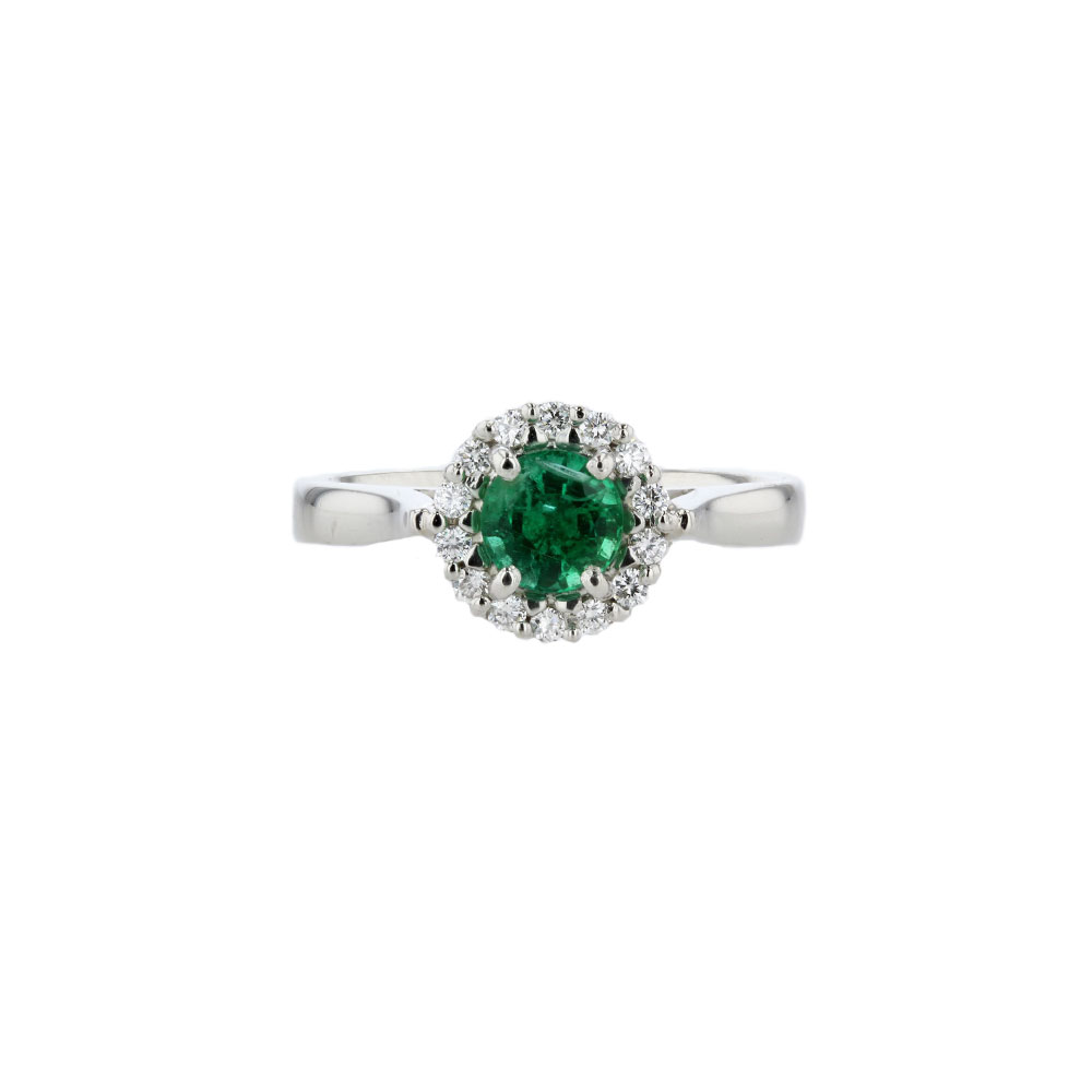 Diamond Rings Platinum Emerald Diamond Cluster Ring