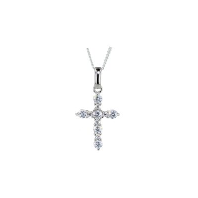 Crosses & Medals Classic CZ Cross in Sterling Silver
