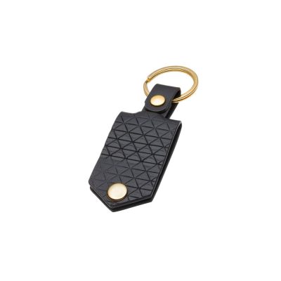 Gents Jewellery Fred Bennett Patterned Leather Key Chain with Engravable Tag