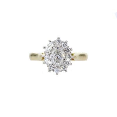 Bespoke Oval Diamond Cluster Ring in 18ct Yellow Gold