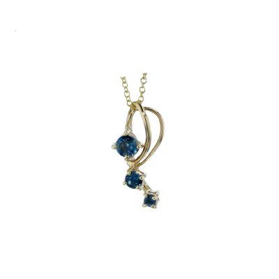 Gold Pendants London Blue Topaz 9ct Gold Hand-forged Pendant