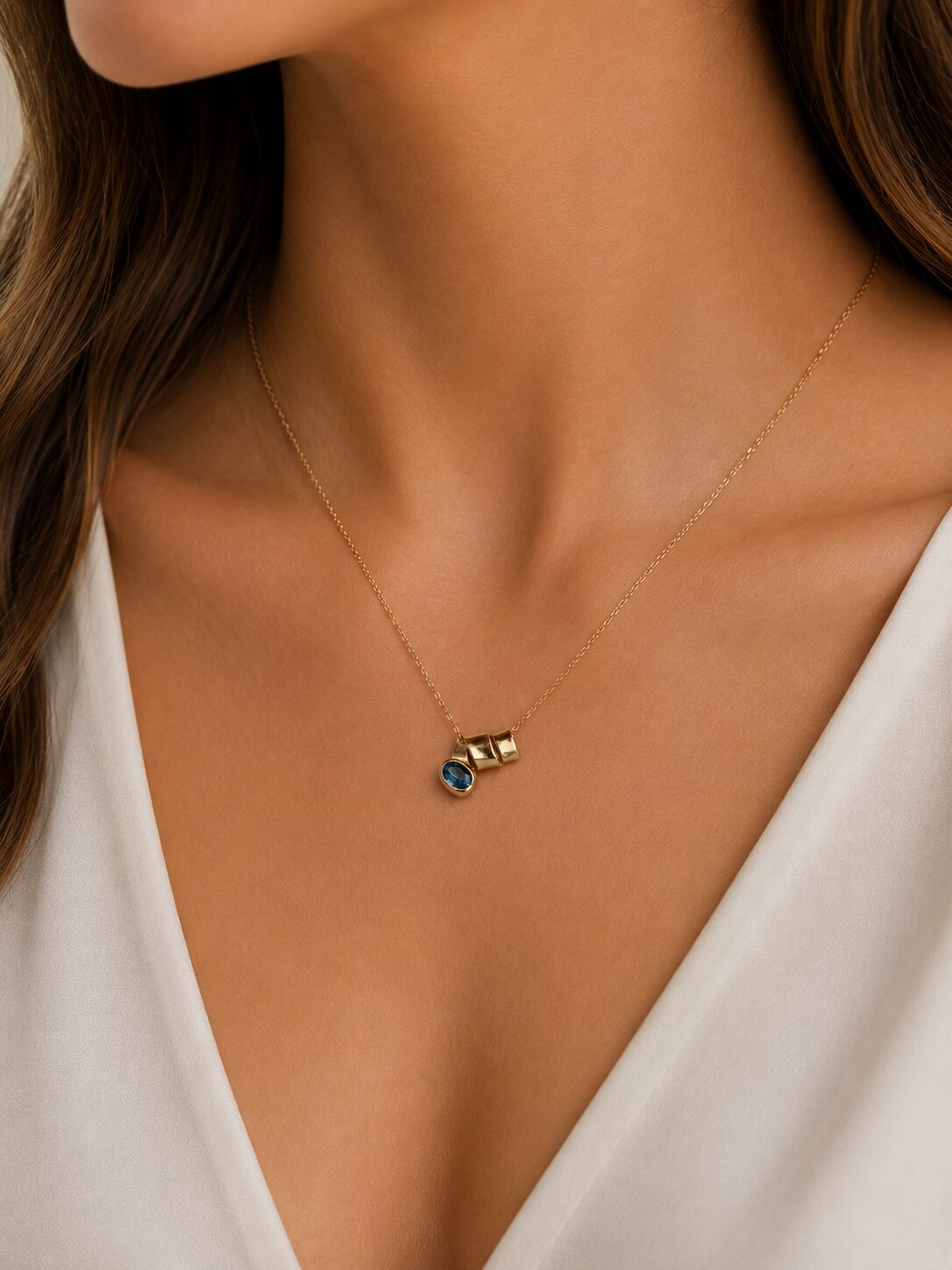 London Blue Topaz Gold Spiral Pendant Gold Pendants London Blue Topaz Gold Spiral Pendant
