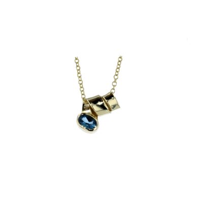 Gold Pendants London Blue Topaz Gold Spiral Pendant