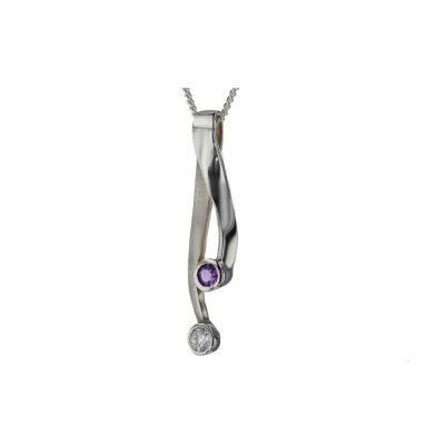 Jewellery Sterling Silver Handforged Bezel set Pendant