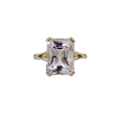 Dress Rings 7.2ct Emerald Cut Morganite Ring