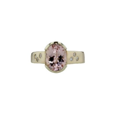 Dress Rings Oval Pink 1.95ct Morganite with Diamonds