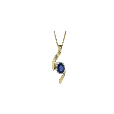 1.58ct Oval Sapphire, Hand-Forged 18ct Yellow Gold Wave