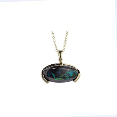 17.20ct Unique Boulder Opal set in Yellow Gold