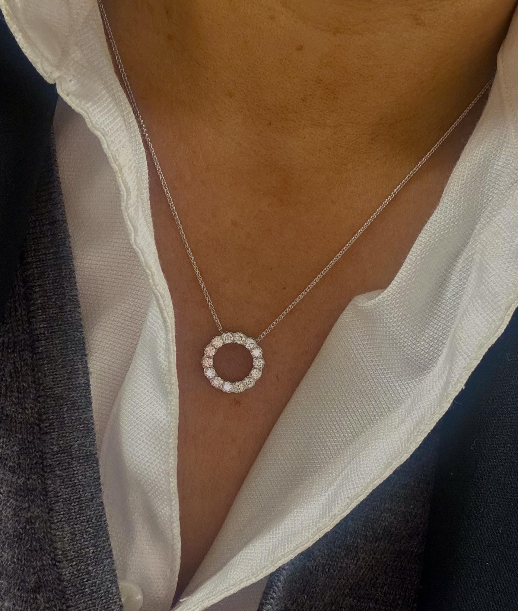 18ct White Gold 0.85ct Diamond Pendant 18ct Gold Pendants 18ct White Gold 0.85ct Diamond Pendant