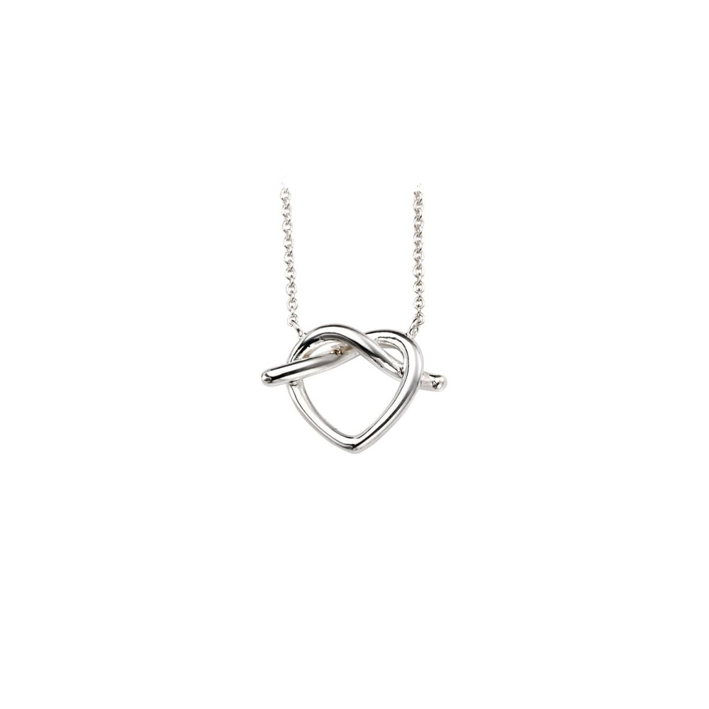 Pretzel Heart Shaped Pendant Silver Pendants Pretzel Heart Shaped Pendant