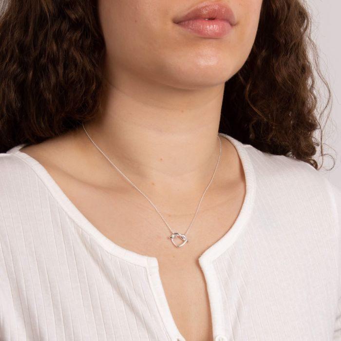 Pretzel Heart Shaped Pendant Silver Pendants Pretzel Heart Shaped Pendant