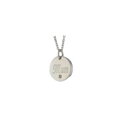 Sterling Silver Mum Engraved Disc