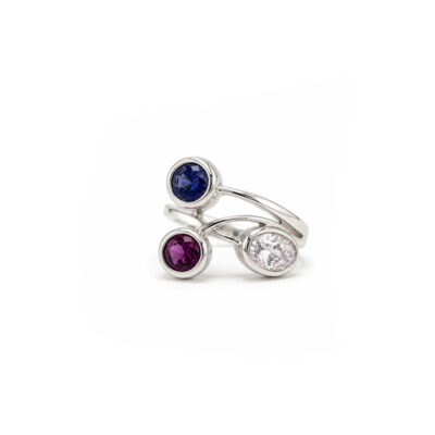 Birthstone Gemstone Ring, Sterling Silver