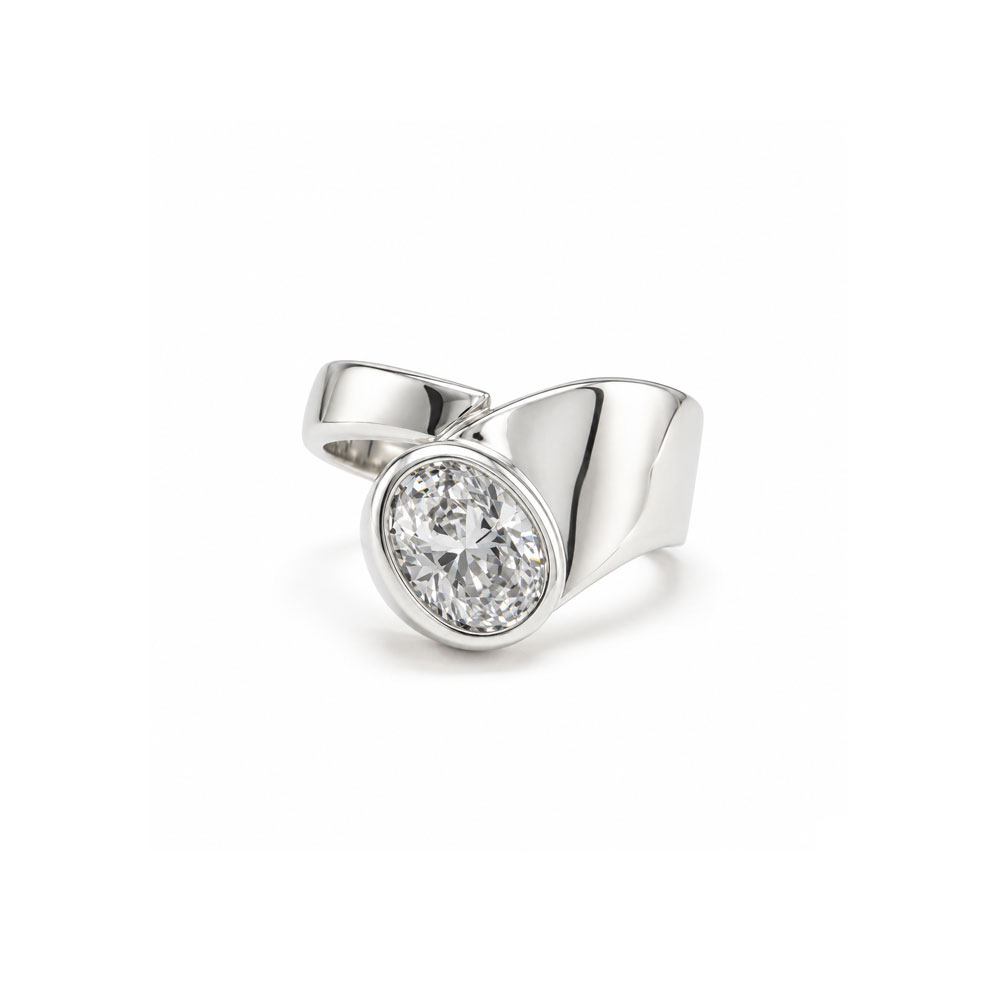 Handmade Sterling Silver Wrap Style CZ Ring Rings Handmade Sterling Silver Wrap Style CZ Ring