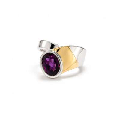 Handmade Sterling Silver Wrap Style Gold Overlay Ring