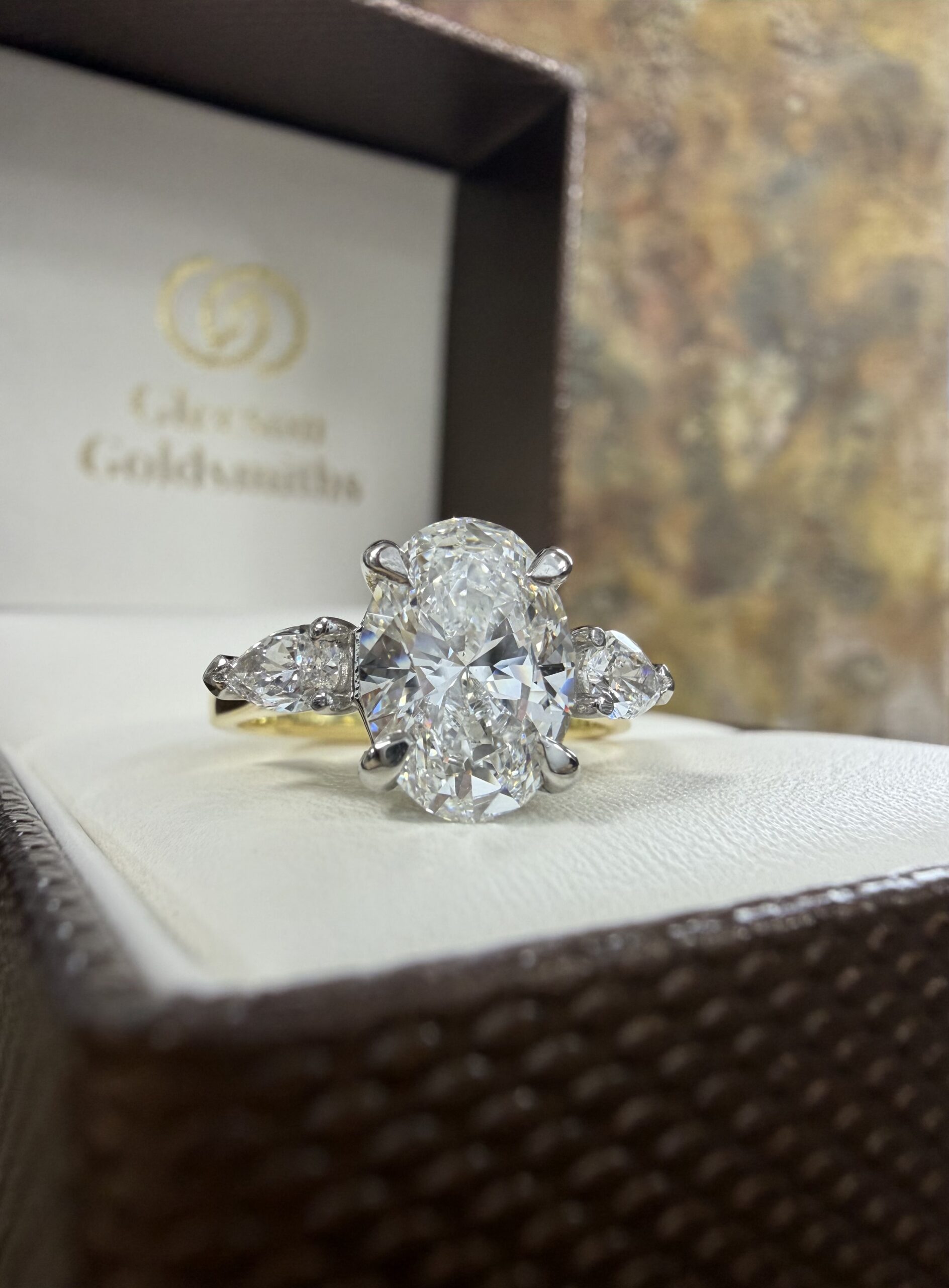 18ct Yellow Gold Lab Grown 2.42ct Diamond Three Stone Ring Engagement and Diamond Rings 18ct Yellow Gold Lab Grown 2.42ct Diamond Three Stone Ring