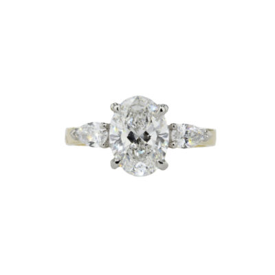18ct Yellow Gold Lab Grown 2.35ct Lab Grown Diamond Three Stone Ring