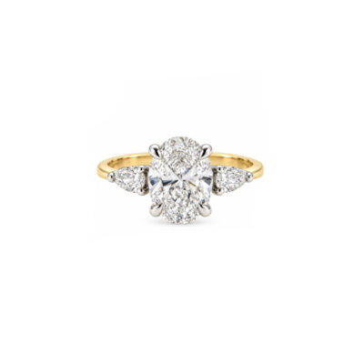 18ct Yellow Gold Lab Grown 2.42ct Lab Grown Diamond Three Stone Ring