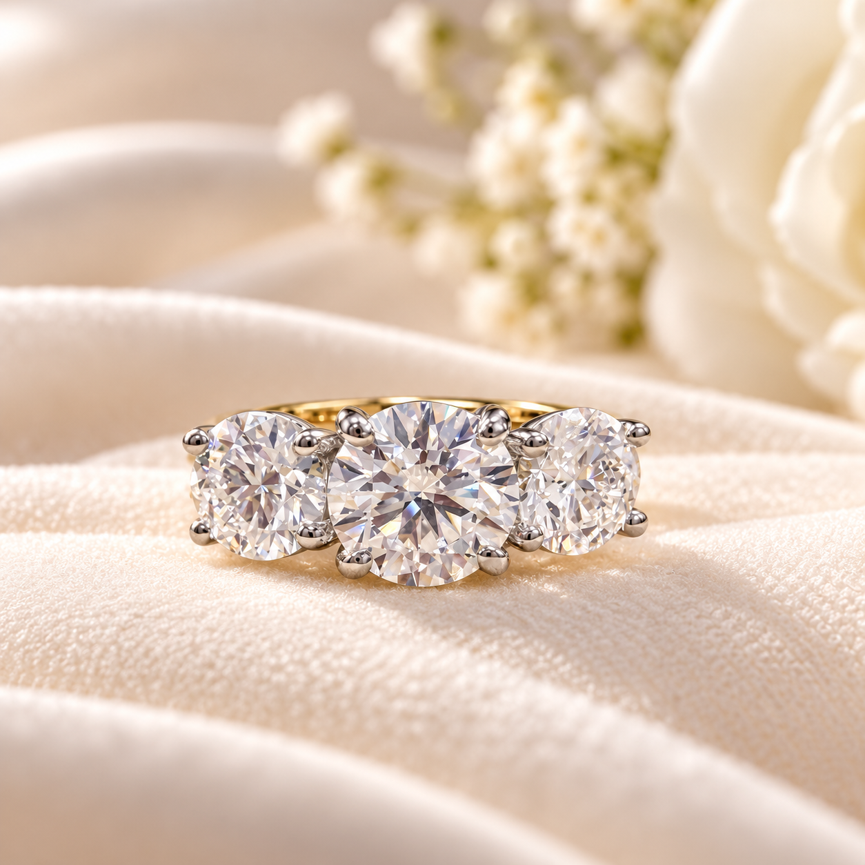 2ct Three-Stone Diamond Ring LAB Grown in 18ct Yellow Gold Engagement Rings 2ct Three-Stone Diamond Ring LAB Grown in 18ct Yellow Gold